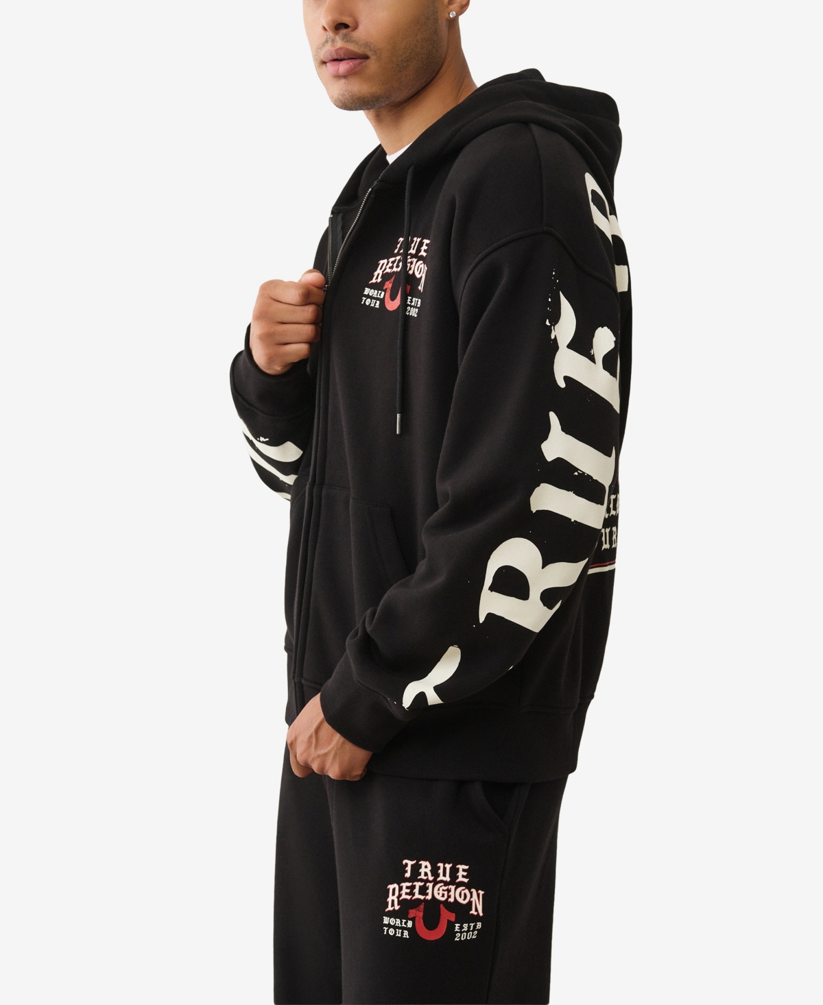 True Religion Men's Flag Zip Up Hoodie
