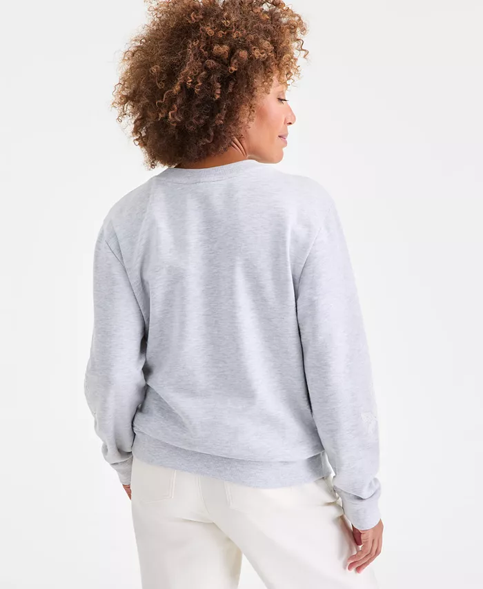 Women's Crewneck Embroidered Sweatshirt - thumbnail 6