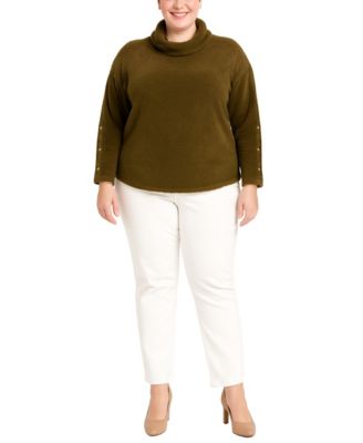 Plus Size Cozy Rib Cowl Neck Top