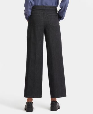 Petite Teresa Wide Leg Ankle Pleated Jeans