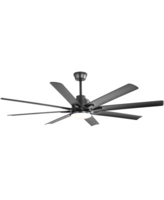 66-inch Modern Black 8-blade Ceiling Fan with Intelligent Remote Control and APP Timing Function for Various Indoor Layouts