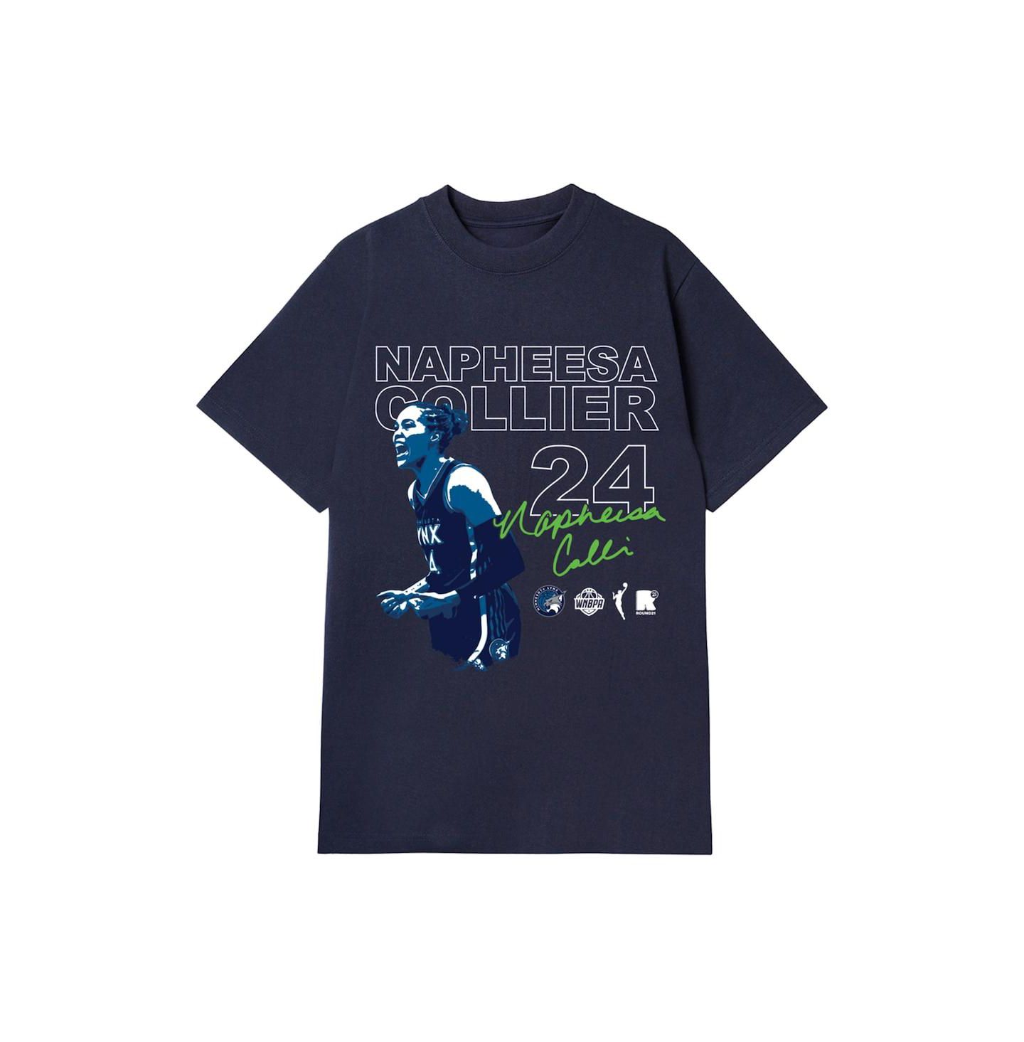 Футболка Round21 Napheesa Collier Navy Minnesota Lynx Player Graphic — фото 3