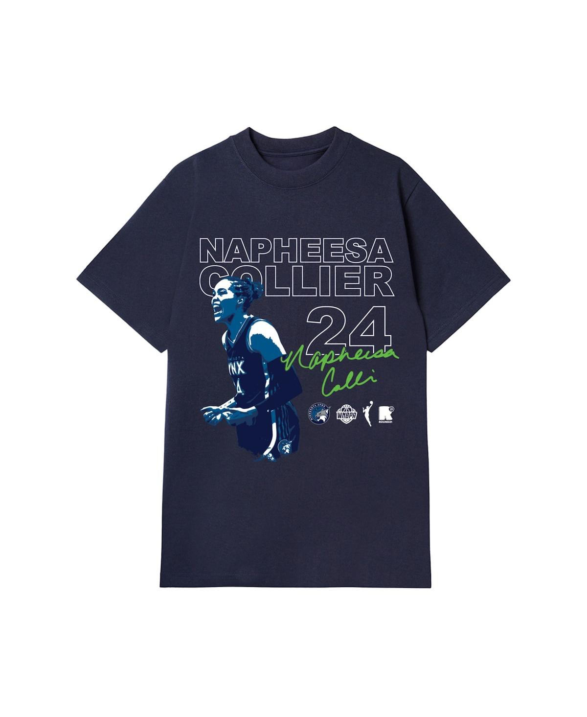 Round21 Men's And Women's Napheesa Collier Navy Minnesota Lynx Player Graphic T-shirt In Blue