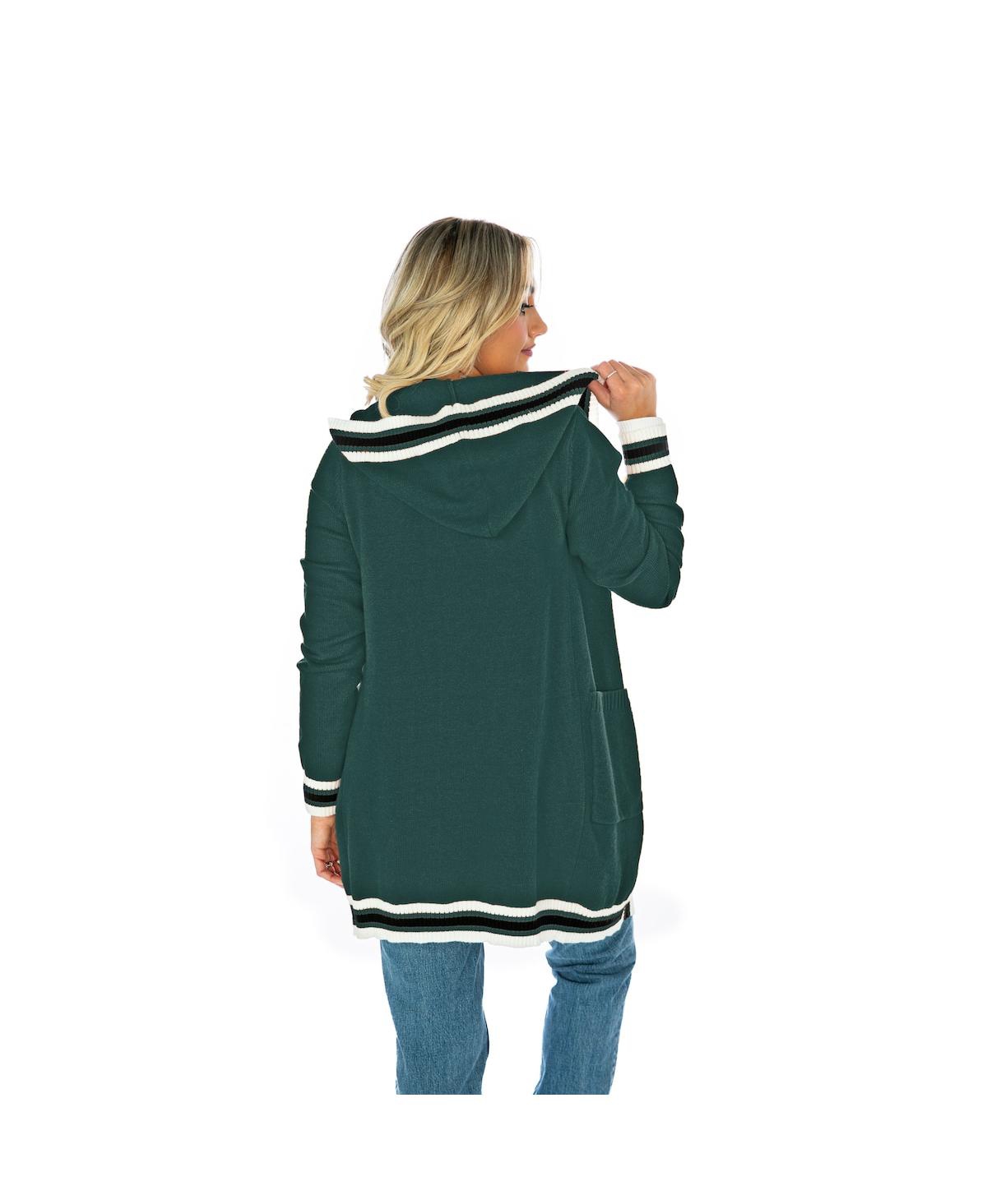Gameday Couture Women's Dark Green Miami Hurricanes Tri-blend Rounded Stripe Sweater In Green