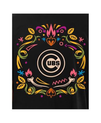Men's Black Chicago Cubs Día de los Muertos Washed Oversized T-Shirt