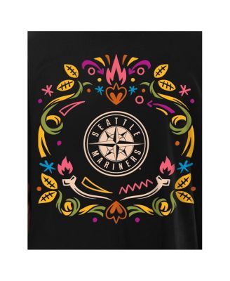 Men's Black Seattle Mariners Día de los Muertos Washed Oversized T-Shirt