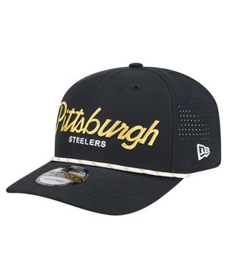 New Era - Men's Black Pittsburgh Steelers Script 9SEVENTY Adjustable Hat