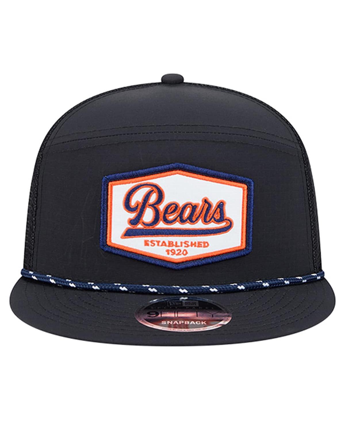 New Era Men's Black Chicago Bears Ripstop Patch 9FIFTY Split Panel Snapback Hat