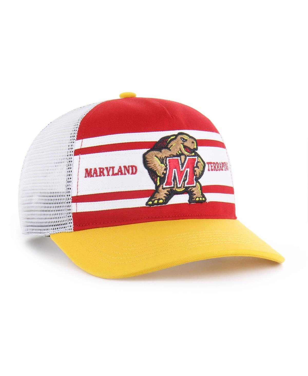 '47 Brand Big Boys and Girls Red/Gold Maryland Terrapins Super Stripe Hitch Adjustable Trucker Hat