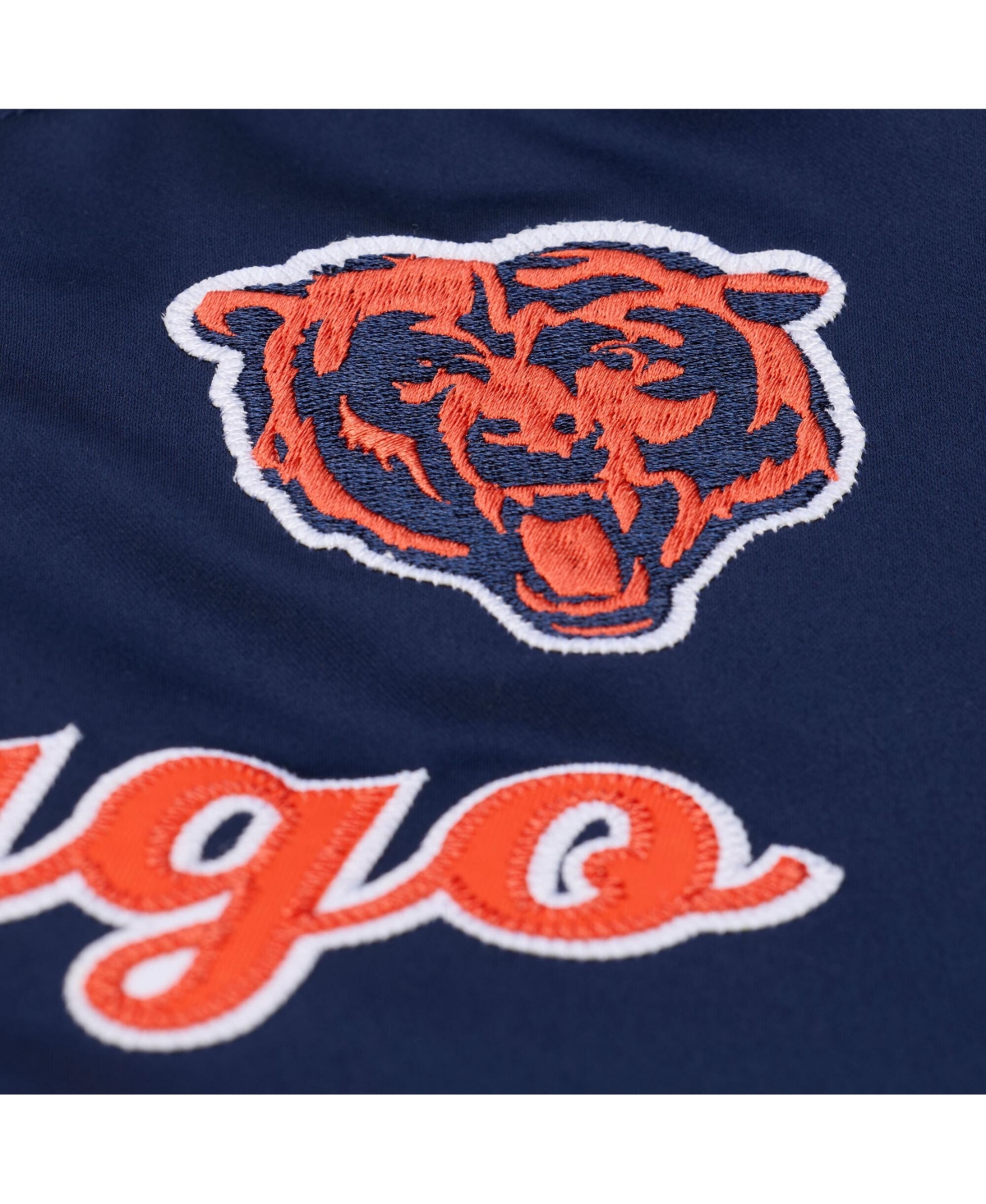 Mitchell & Ness Women's Navy Chicago Bears Full-Snap Satin Jacket