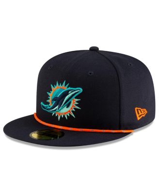 New Era - Men's Pitch Blue Miami Dolphins 2025 Rivalries Collection Sideline Rope 59FIFTY Fitted Hat