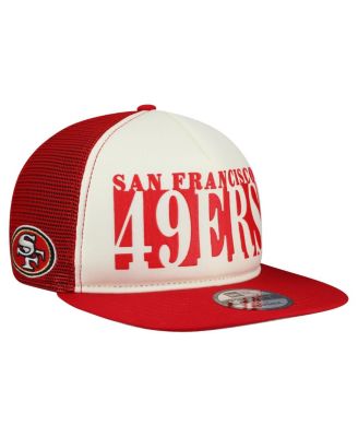 New Era - Men's Cream/Scarlet San Francisco 49ers Cutout A-Frame 9FIFTY Snapback Hat