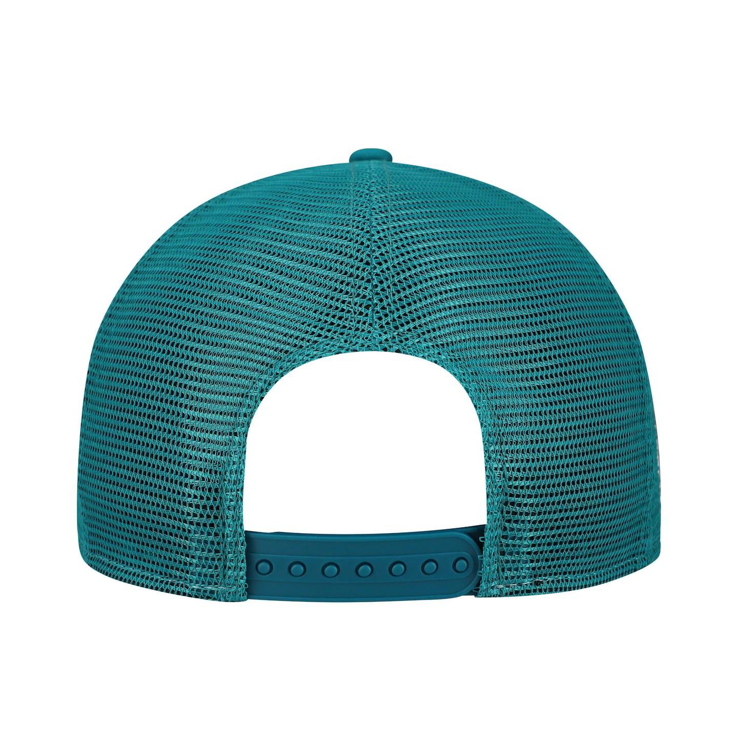 Мужская кепка New Era Cream/Aqua Miami Dolphins Throwback Cutout A-Frame 9FIFTY Snapback Hat — фото 3