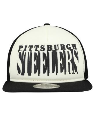 Men's Cream/Black Pittsburgh Steelers Cutout A-Frame 9FIFTY Snapback Hat