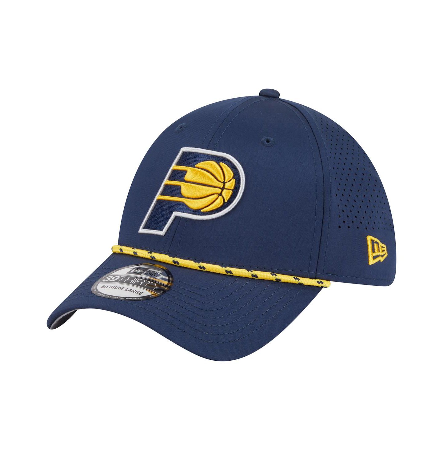 Мужская кепка New Era Navy Indiana Pacers Featherweight Poly Rope Flex 39Thirty Hat — фото 1