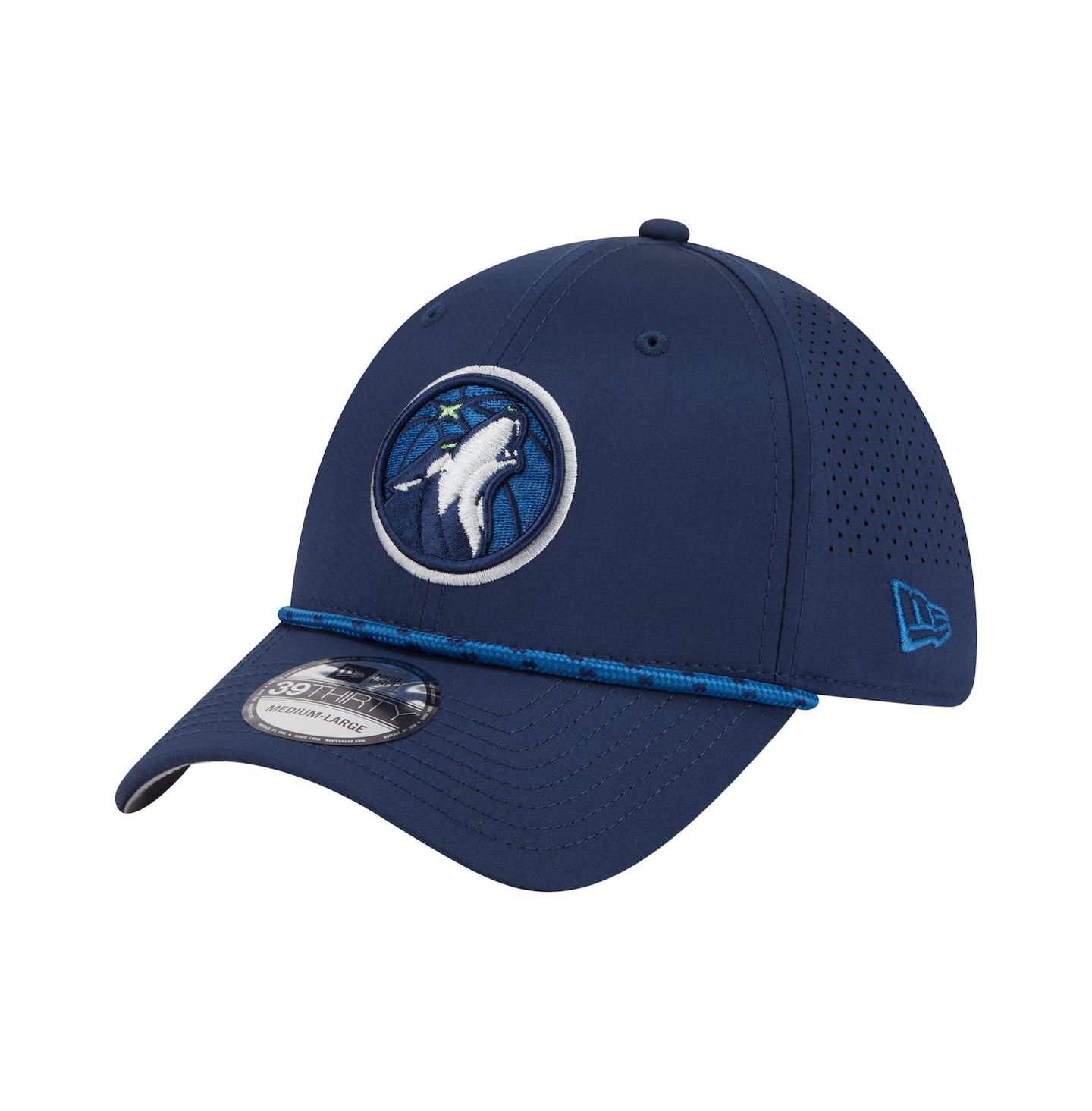 Мужская кепка New Era Navy Minnesota Timberwolves Featherweight Poly Rope Flex 39Thirty Hat — фото 1