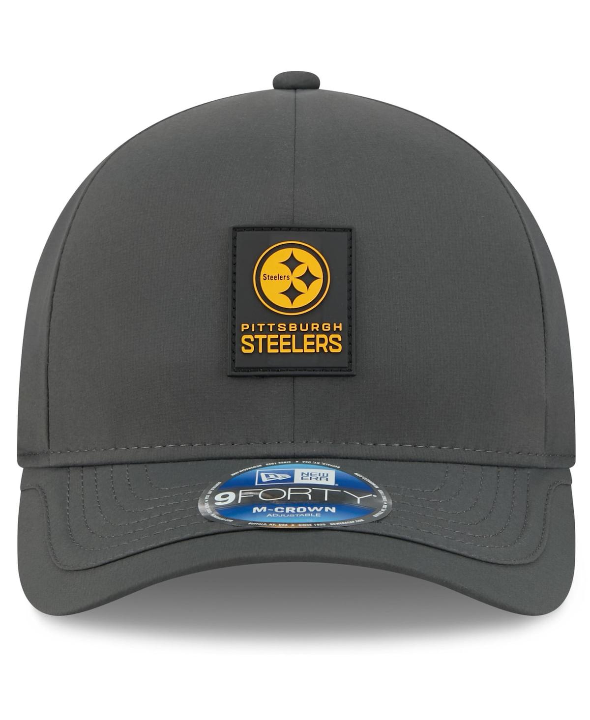 New Era Men's Charcoal Pittsburgh Steelers 2025 Sideline Cold Weather 9FORTY M-Crown Adjustable Hat