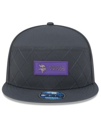 Men's Charcoal Minnesota Vikings 2025 Sideline Cold Weather Split Panel 9FIFTY Snapback Hat