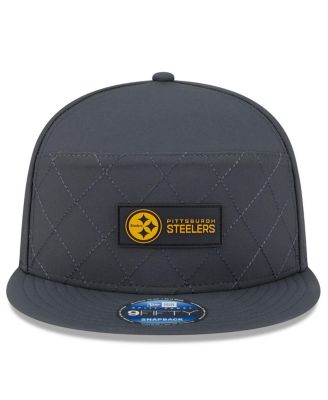 Men's Charcoal Pittsburgh Steelers 2025 Sideline Cold Weather Split Panel 9FIFTY Snapback Hat