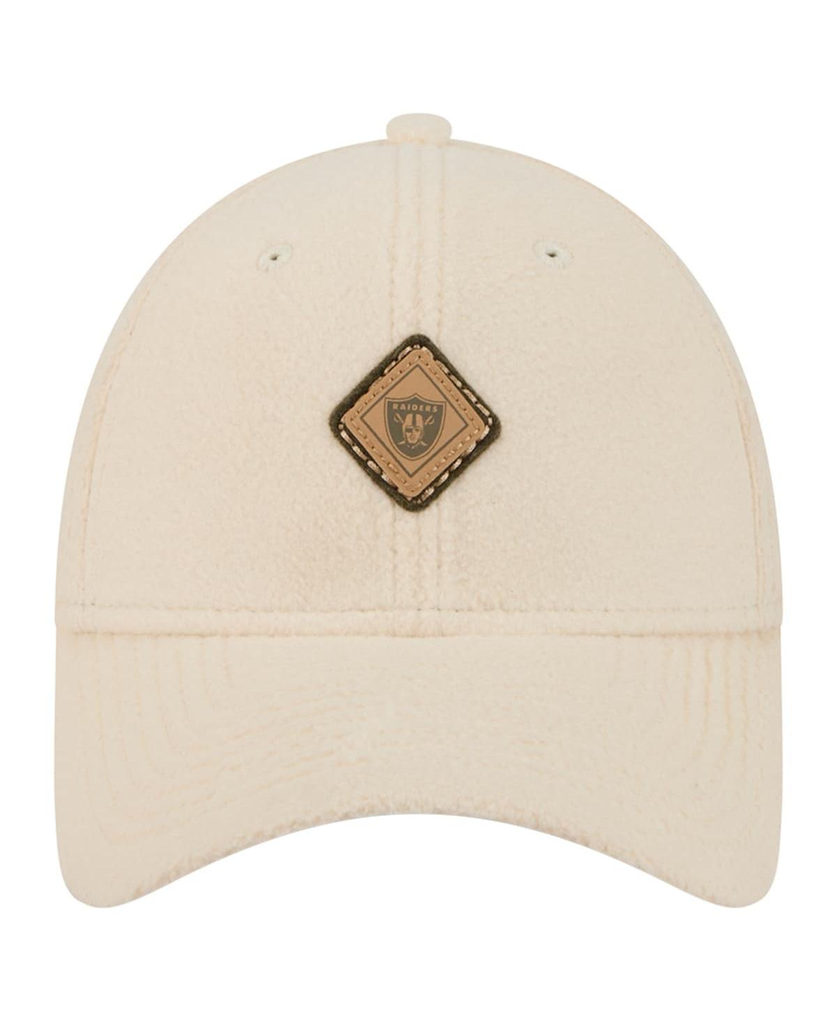New Era Women's Cream Las Vegas Raiders Comfy 9forty Adjustable Hat In Neutral