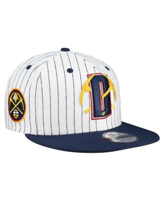 New Era - Men's White Denver Nuggets Deceptor Pinstripe 9FIFTY Snapback Hat