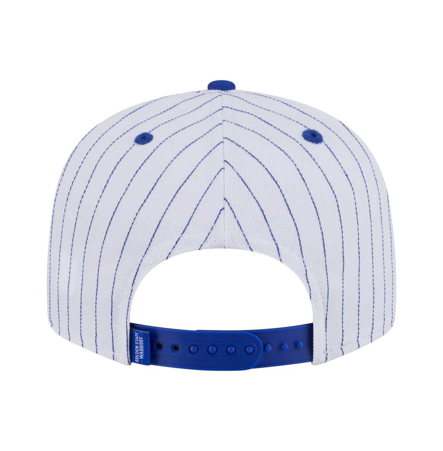 Мужская кепка New Era White Golden State Warriors Deceptor Pinstripe 9FIFTY Snapback Hat — фото 2