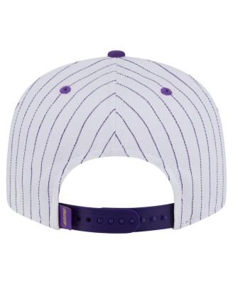 Men's White Los Angeles Lakers Deceptor Pinstripe 9FIFTY Snapback Hat