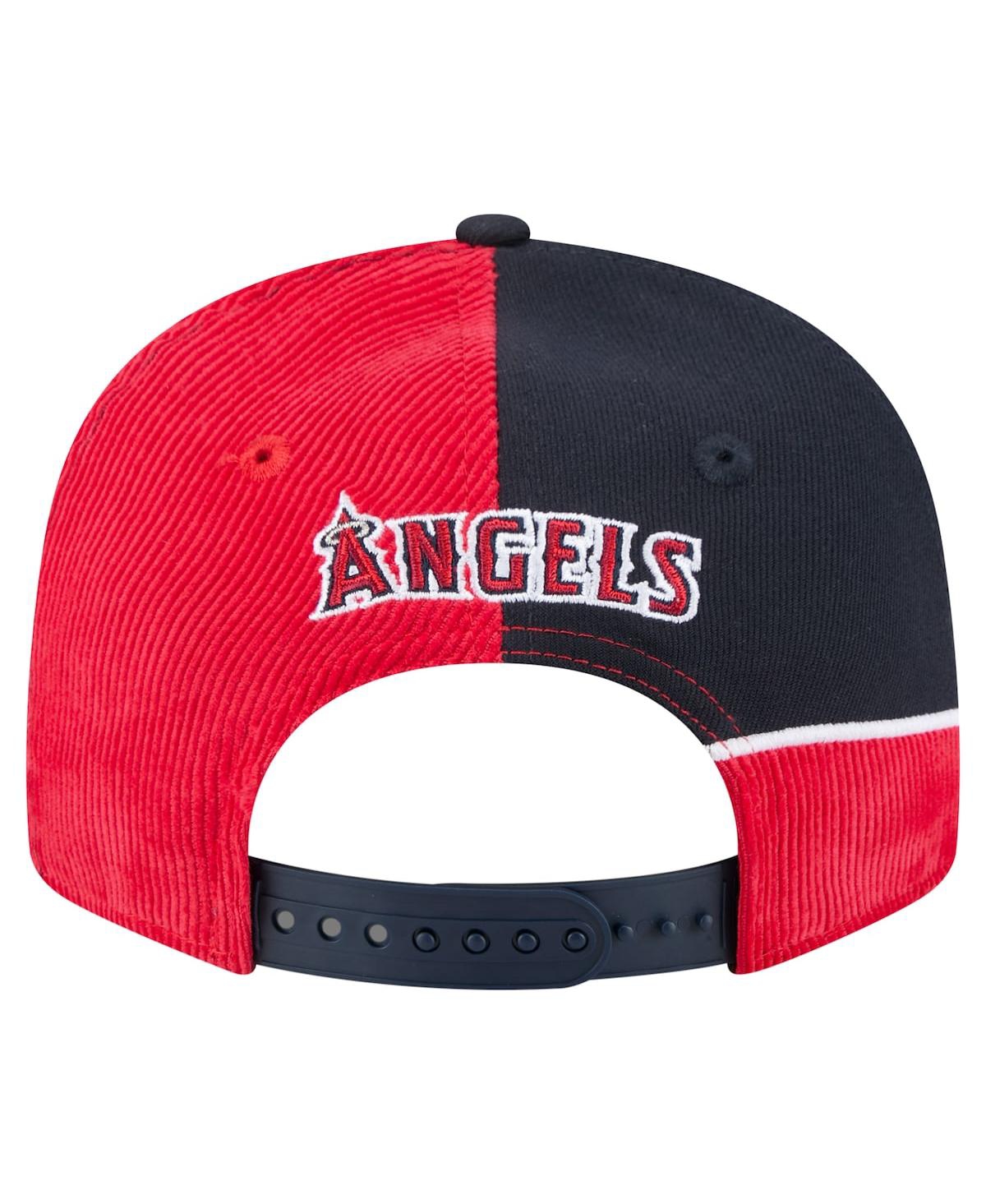 New Era Men's Red/Navy Los Angeles Angels Retro Split Corduroy Snapback Hat