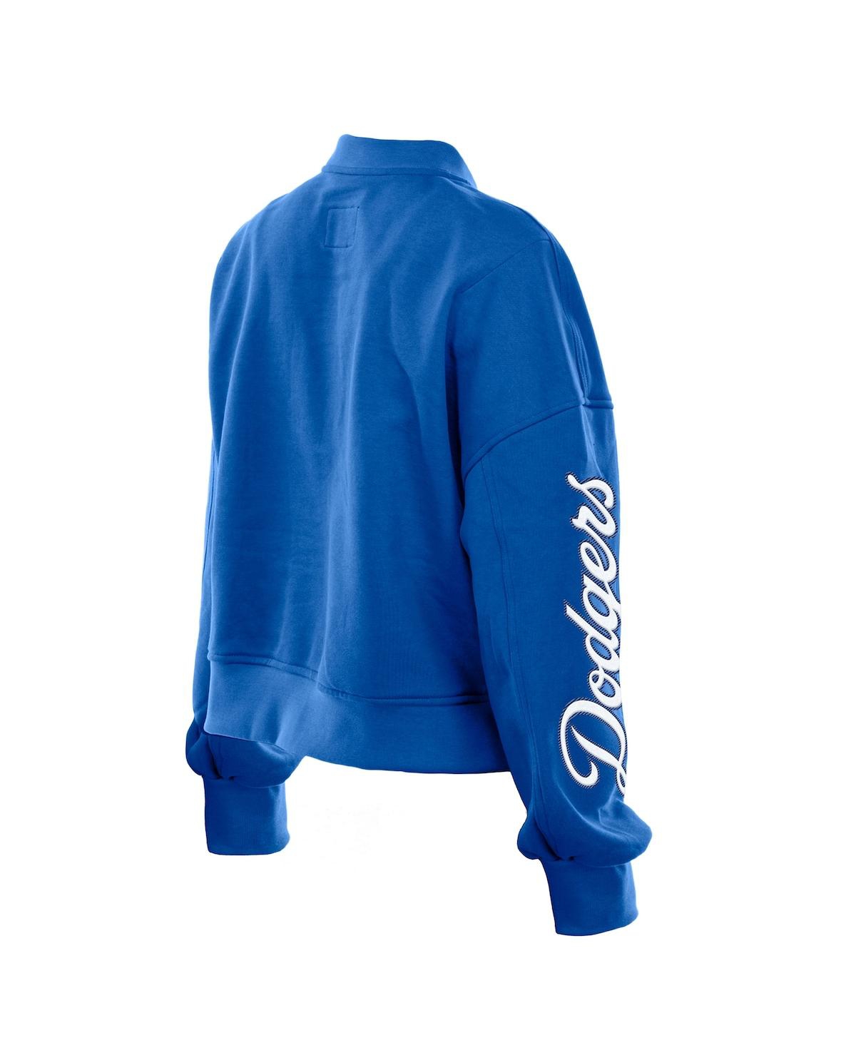 New Era X Alpha Women's Industries Royal Los Angeles Dodgers Cropped Full-zip Jacket In Blue