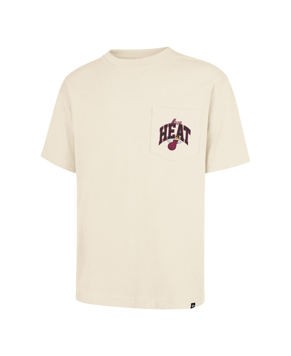 47 Brand Men's And Women's Cream Miami Heat Crossover Collection Foundation Pocket T-shirt In Neutral
