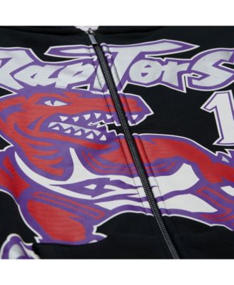 Men's and Women's Vince Carter Black Toronto Raptors Hardwood Classics Maxxed Out Full-Zip Hoodie