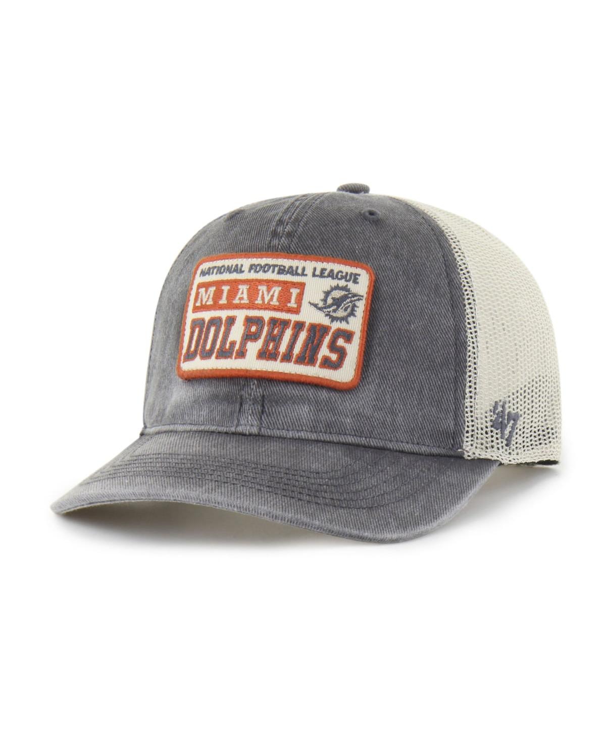 '47 Brand Men's Charcoal Miami Dolphins Canteen Relaxed Trucker Adjustable Hat