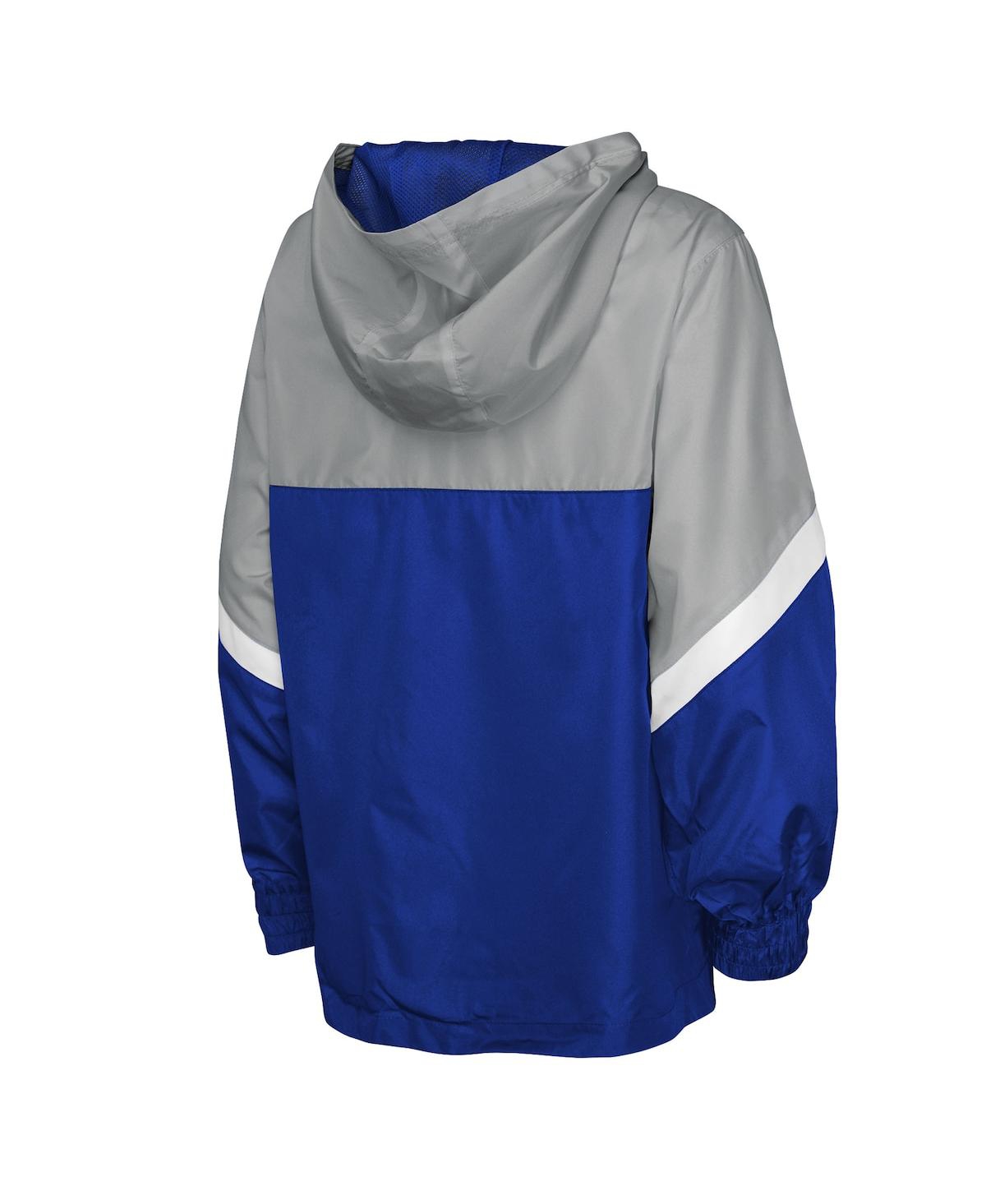 Mitchell & Ness Men's Royal/Gray Los Angeles Dodgers Lightweight Anorak Half-Zip Hoodie