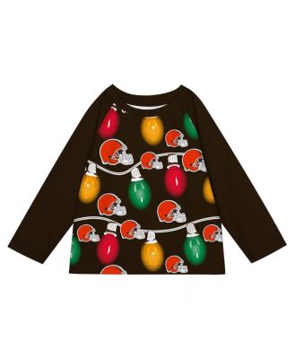 Toddler 2-Piece Cleveland Browns Garland Holiday Long Sleeve Pajama Set