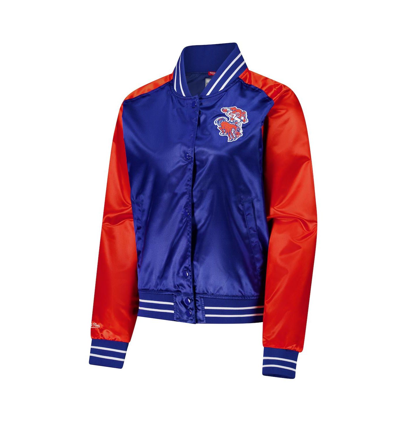 Женская куртка Mitchell & Ness Royal Denver Broncos Team 2.0 Satin Raglan Full-Snap — фото 2