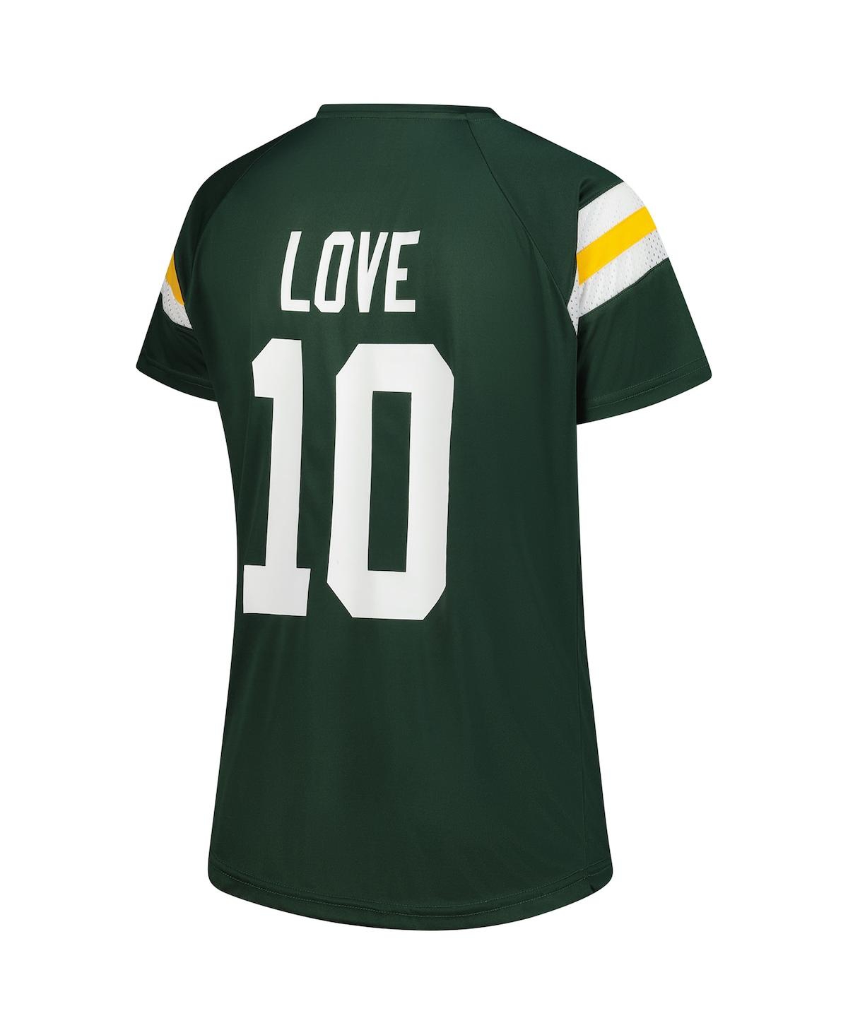 Fanatics Women's Jordan Love Green Bay Packers Plus Size Name Number Raglan Lace V-neck T-shirt In Green