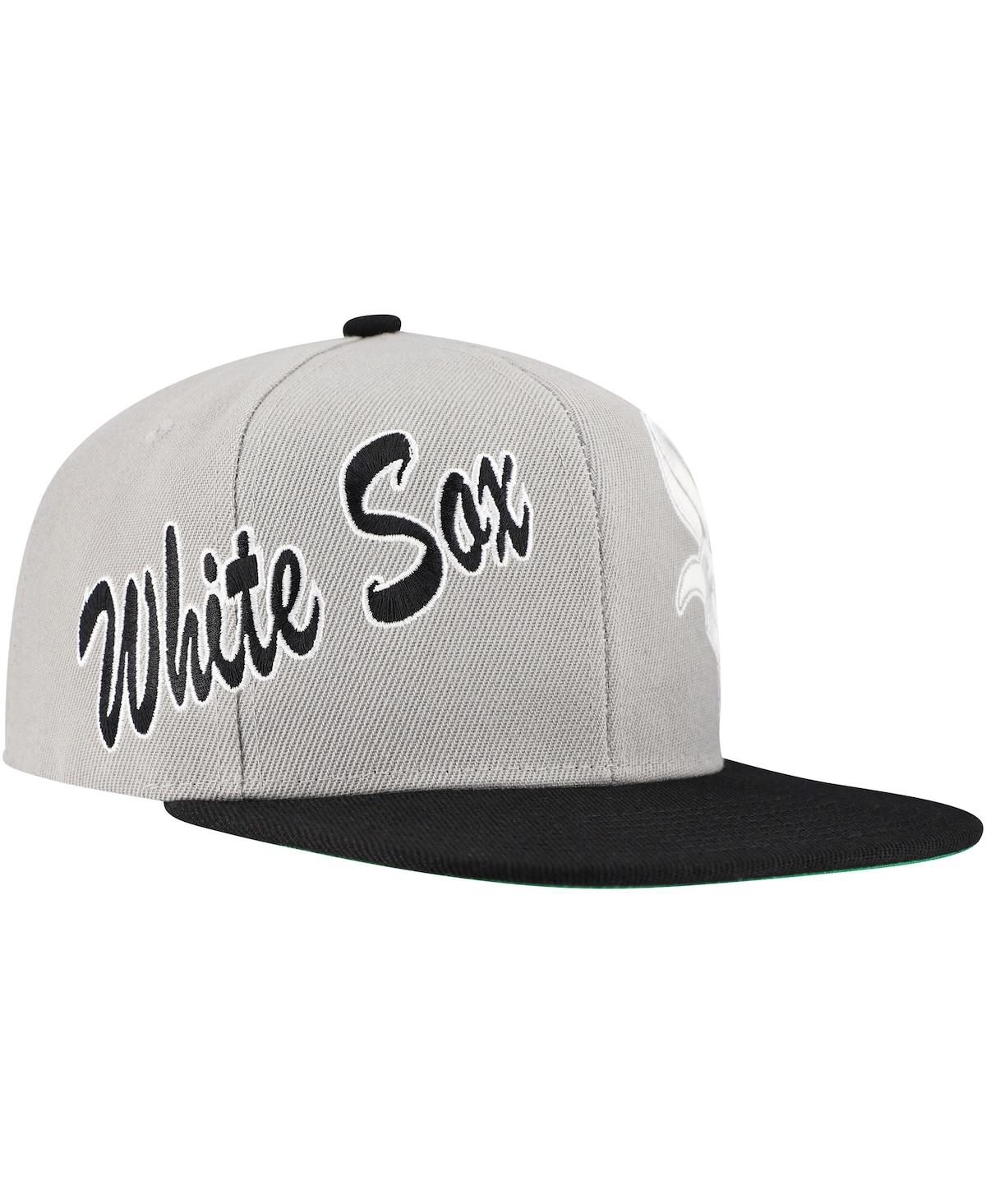 Mitchell & Ness Men's Gray Chicago White Sox Knock Out Panel Snapback Hat