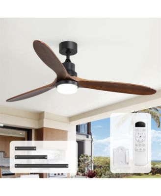 60-inch Modern Minimalist Style Black 3-Blade Ceiling Fan with Led Light and Remote Control