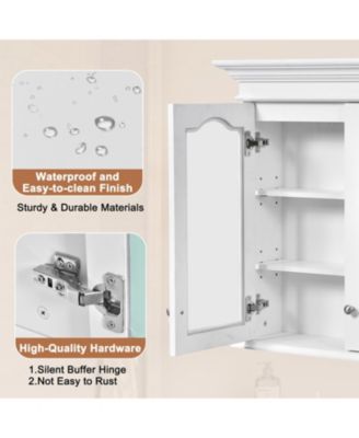 40 Inch Medicine Cabinet with Mirror Bathroom Storage Cabinet with Shelves Wall Mounted Bathroom Cabinet with Glass Doors