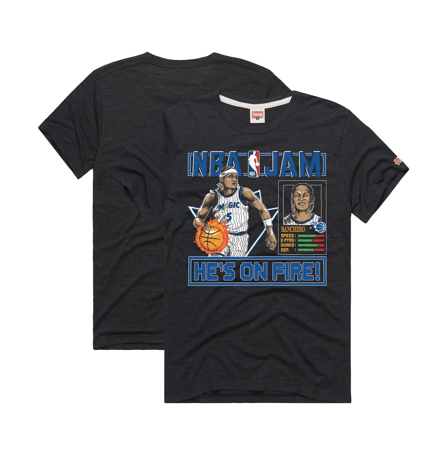 Футболка Homage Paolo Banchero Charcoal Orlando Magic NBA Jam Expansion 2.0 Tri-Blend — фото 1
