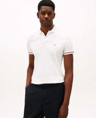 Men's Slim-Fit Smooth Touch Liquid Cotton Striped Cuff Polo 