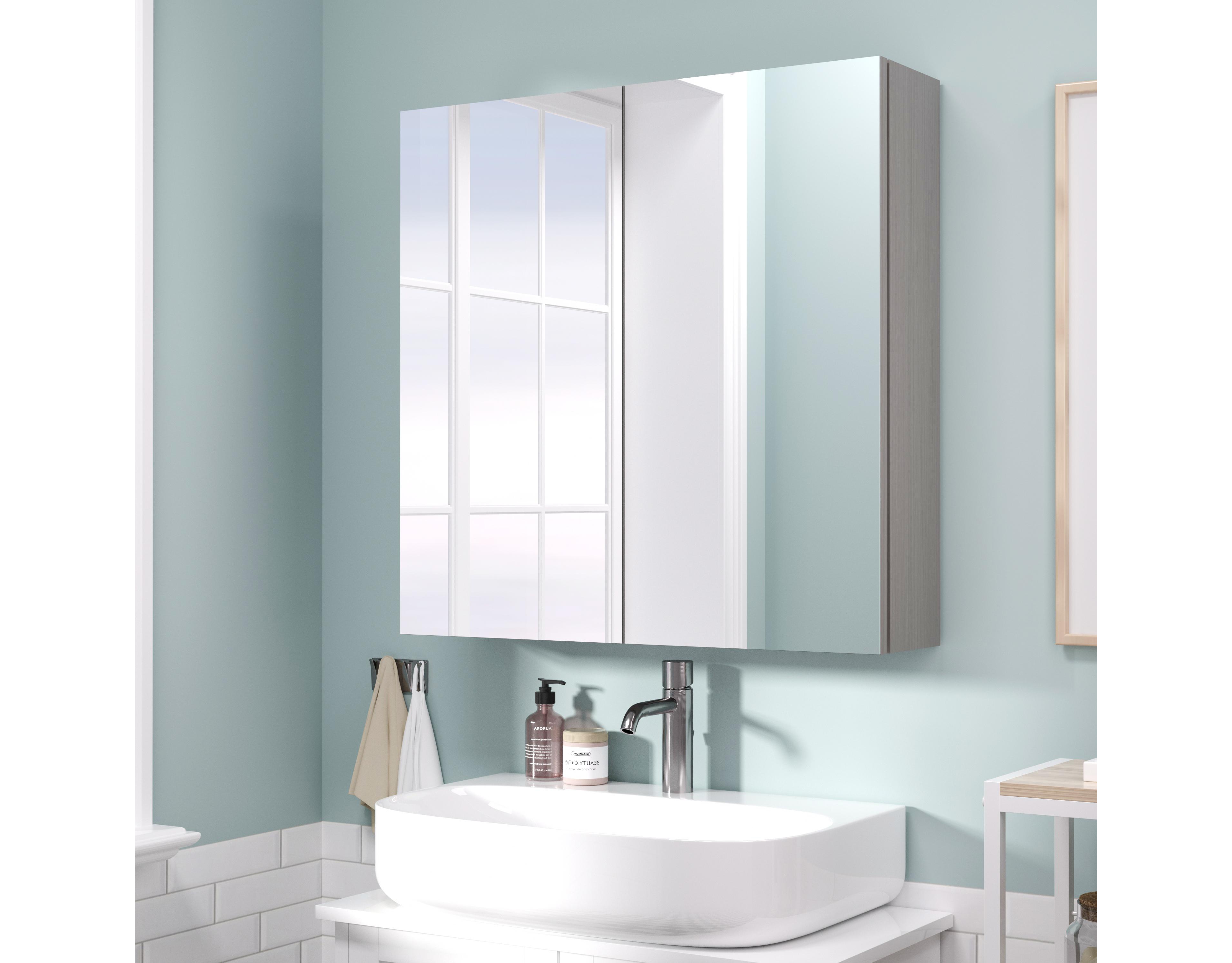 Hauschen Home 24x24 inch Bathroom Wall Cabinet, Saver Storage, Medicine Cabinet with 2 Door and Adjustable Shelves，Flat-Pack Design (Grey