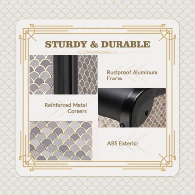 Makeup Train Case with Mirror Cosmetic Organizer Art Deco Graphite