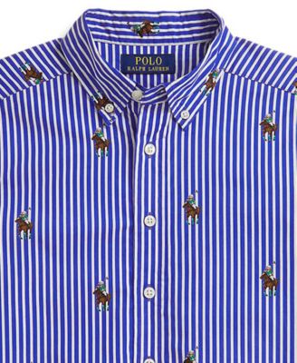 Boys 8-20 Polo Bear Striped Cotton Shirt