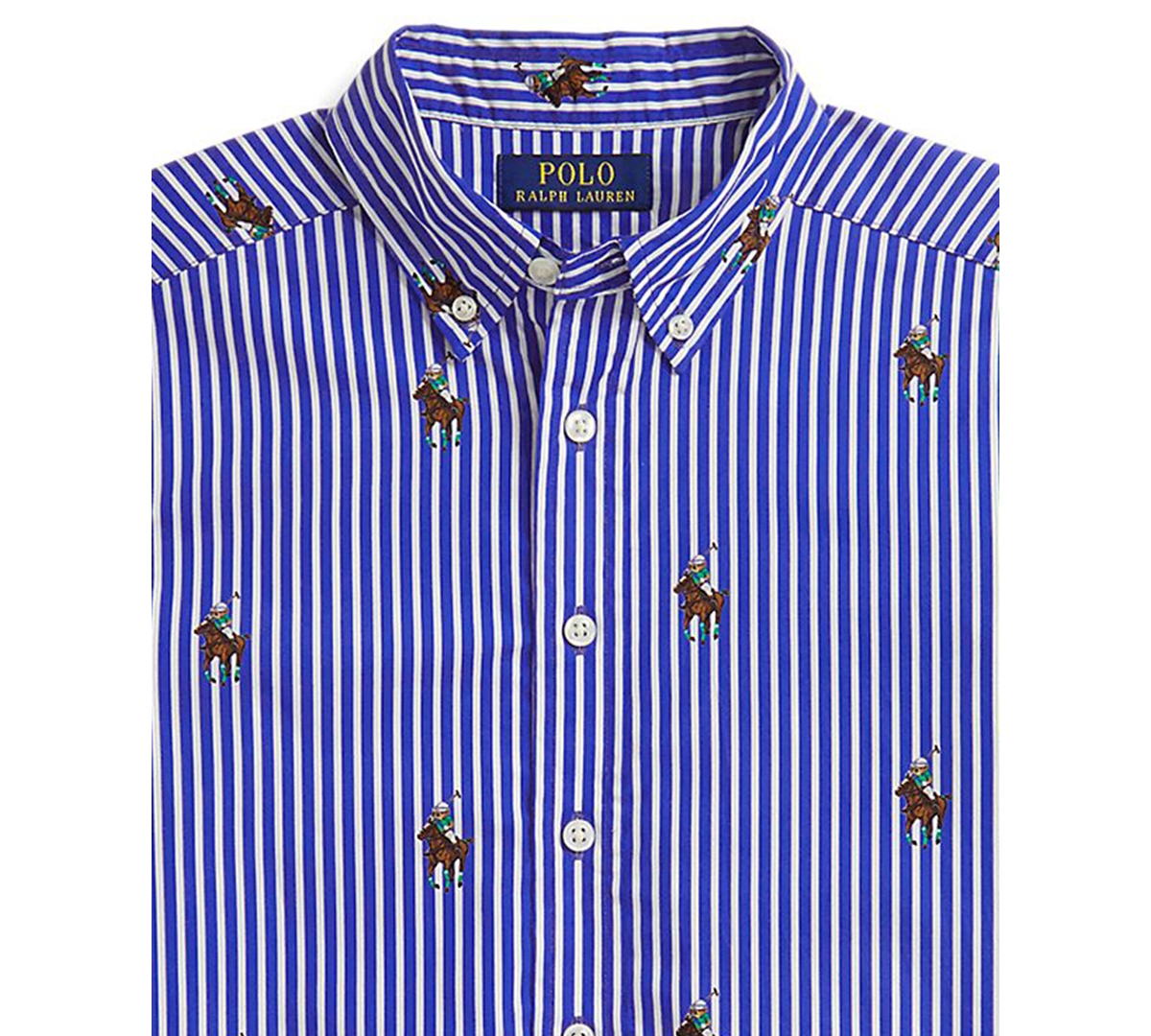 Polo Ralph Lauren Boys 8-20 Bear Striped Long-Sleeve Shirt