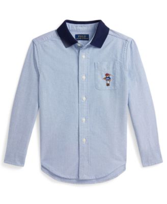 Polo Ralph Lauren - Boys 2-7 Polo Bear Oxford Knit-Collar Shirt