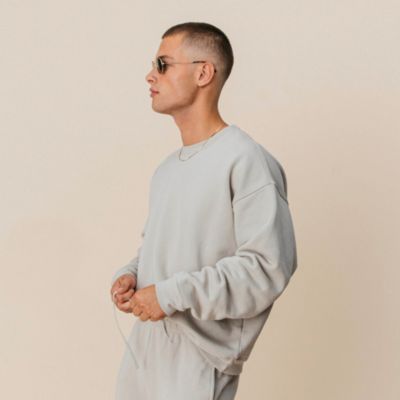 Men's Men s Organic Cotton Teddy Oversized Crewneck