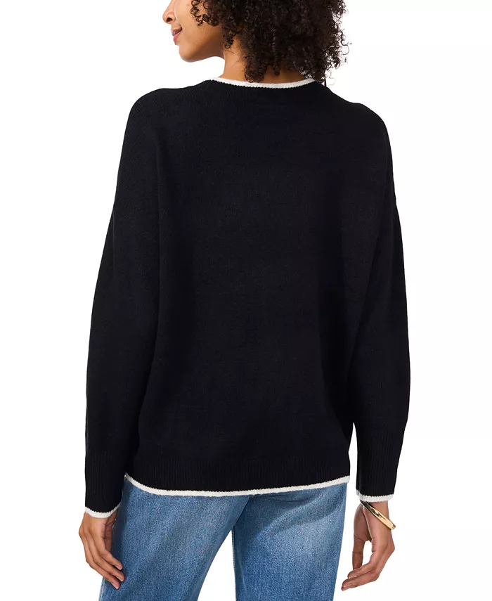 Women's Tipped Crewneck Sweater - thumbnail 8