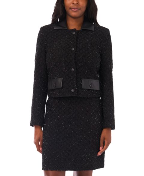 Женские куртки Vince Camuto Women's Collar Long-Sleeve Cropped Jacket