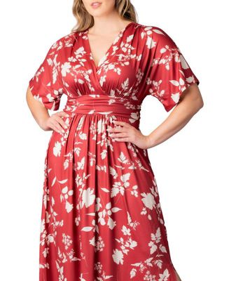 Plus Size Vienna Kimono Sleeve Long Maxi Dress